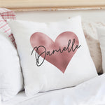 Personalised Name Only Rose Gold Heart Cushion