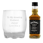 Personalised Free Text Tumbler and Whiskey Miniature Set