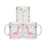 Personalised More Awesome Pink Dinosaur Mug