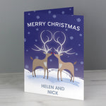 Personalised Reindeer Couple Card