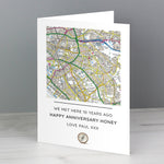 Personalised Present Day Map Compass Card