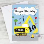 Personalised Digger Birthday Card