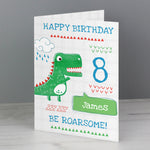 Personalised 'Be Roarsome' Dinosaur Card