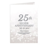 Personalised 25th Silver Anniversary Card