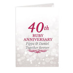 Personalised 40th Ruby Anniversary Card