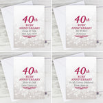 Personalised 40th Ruby Anniversary Card