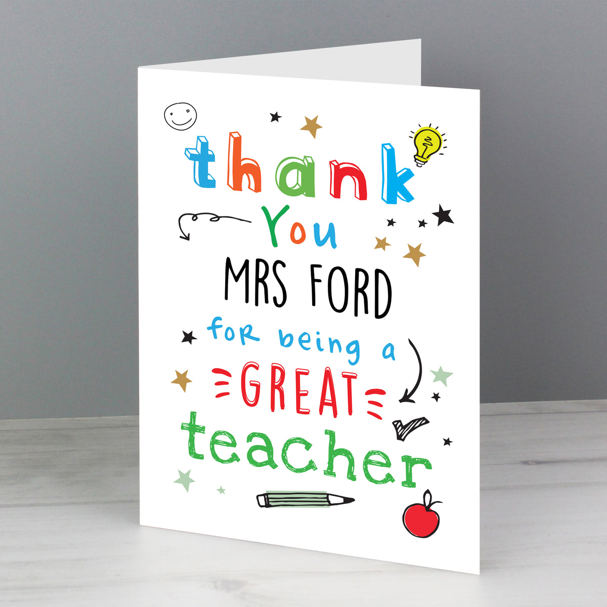 Personalised Thank You Teacher Card