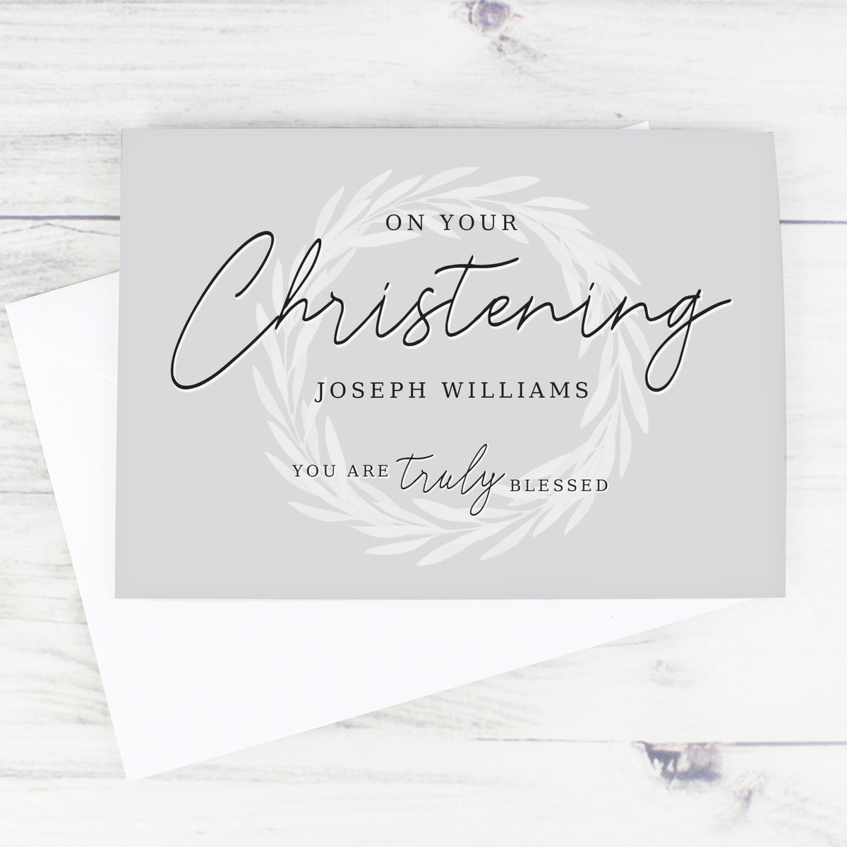 Personalised 'Truly Blessed' Christening Card