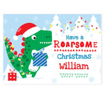 Personalised Dinosaur 'Have a Roarsome Christmas' Card
