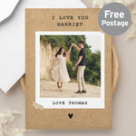 Personalised Rustic Polaroid Photo Upload Card