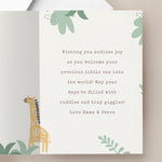 Personalised Photo Upload Safari New Baby Card