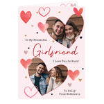 Personalised Photo Upload Red Hearts Card