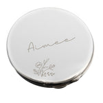 Personalised Floral Round Compact Mirror