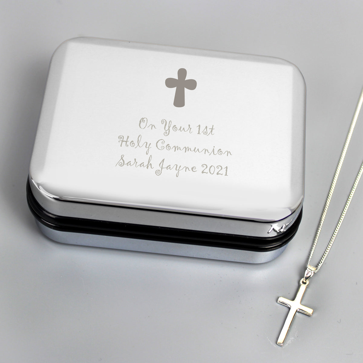 Personalised Cross Necklace and Box