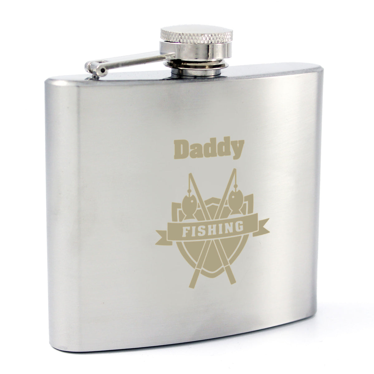 Personalised Fishing Crest Hip Flask