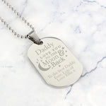 Personalised 'To The Moon & Back...' Stainless Steel Dog Tag Necklace