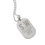 Personalised Initials Stainless Steel Dog Tag Necklace