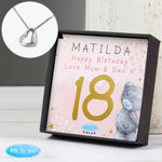Personalised Me To You Sparkle & Shine Birthday Sentiment Silver Tone Necklace and Box