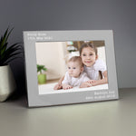Personalised Free Text 5 x 7 Landscape Silver Photo Frame