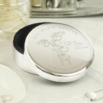 Personalised May Birth Flower Round Trinket Box