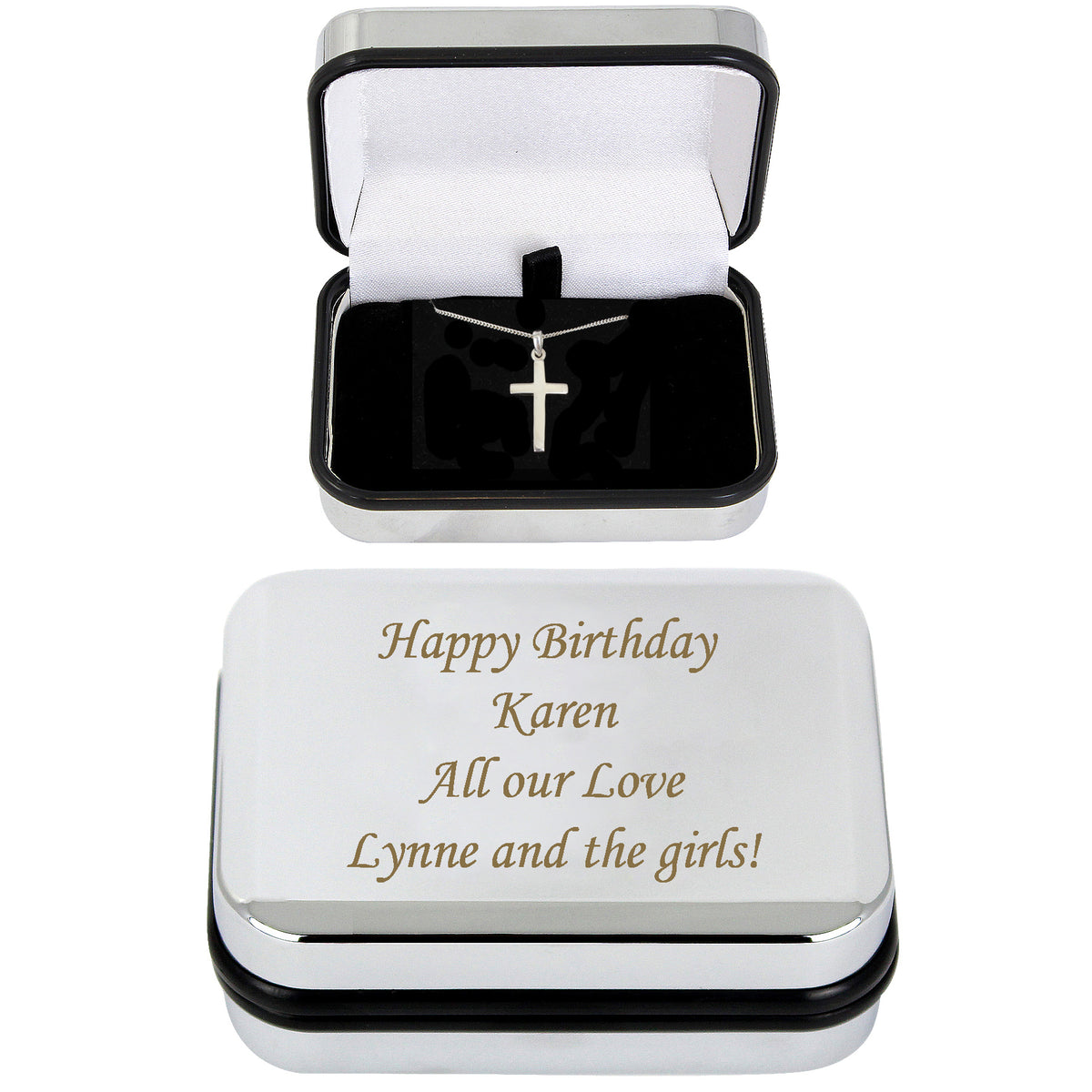 Personalised Box with Cross Necklace