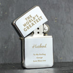 Personalised 'The World's Greatest' Silver Lighter