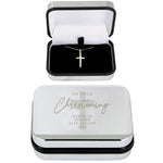 Personalised Christening Trinket Box & Cross Necklace Set