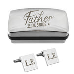 Personalised Father of the Bride Wedding Cufflinks and Box Set