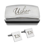 Personalised Usher Wedding Cufflinks and Box Set