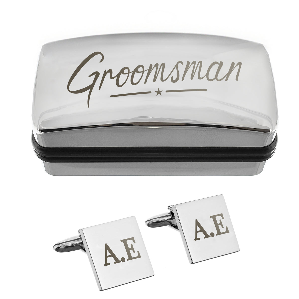 Personalised Groomsman Wedding Cufflinks and Box Set