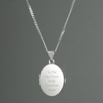 Personalised Sterling Silver Oval Locket Necklace