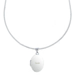 Personalised Name Only Sterling Silver Oval Locket Necklace
