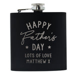 Personalised Fathers Day Black Hip Flask