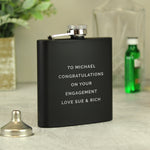 Personalised Free Text Black Hip Flask