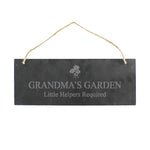 Personalised Flower Motif Hanging Slate Plaque