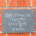 Personalised Gin Large Hanging Slate Sign