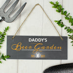 Personalised ""Beer Garden"" Printed Hanging Slate Plaque