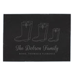 Personalised Welly Boot Family of Three Slate