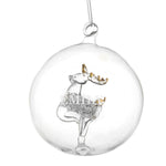 Personalised Name Only Reindeer Glass Bauble