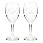 Personalised Cheers Wine Glass Set