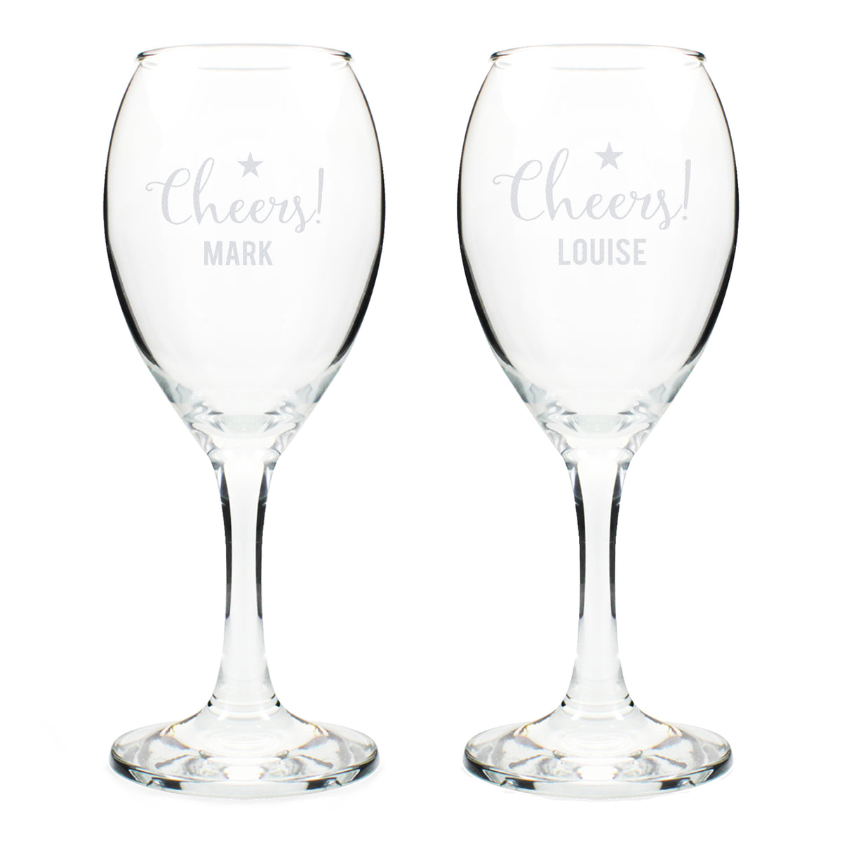 Personalised Cheers Wine Glass Set