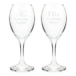 Personalised His & Her Wine Glass Set