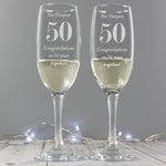 Personalised Anniversary Pair of Flutes