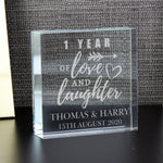 Personalised Arrow Anniversary Crystal Token