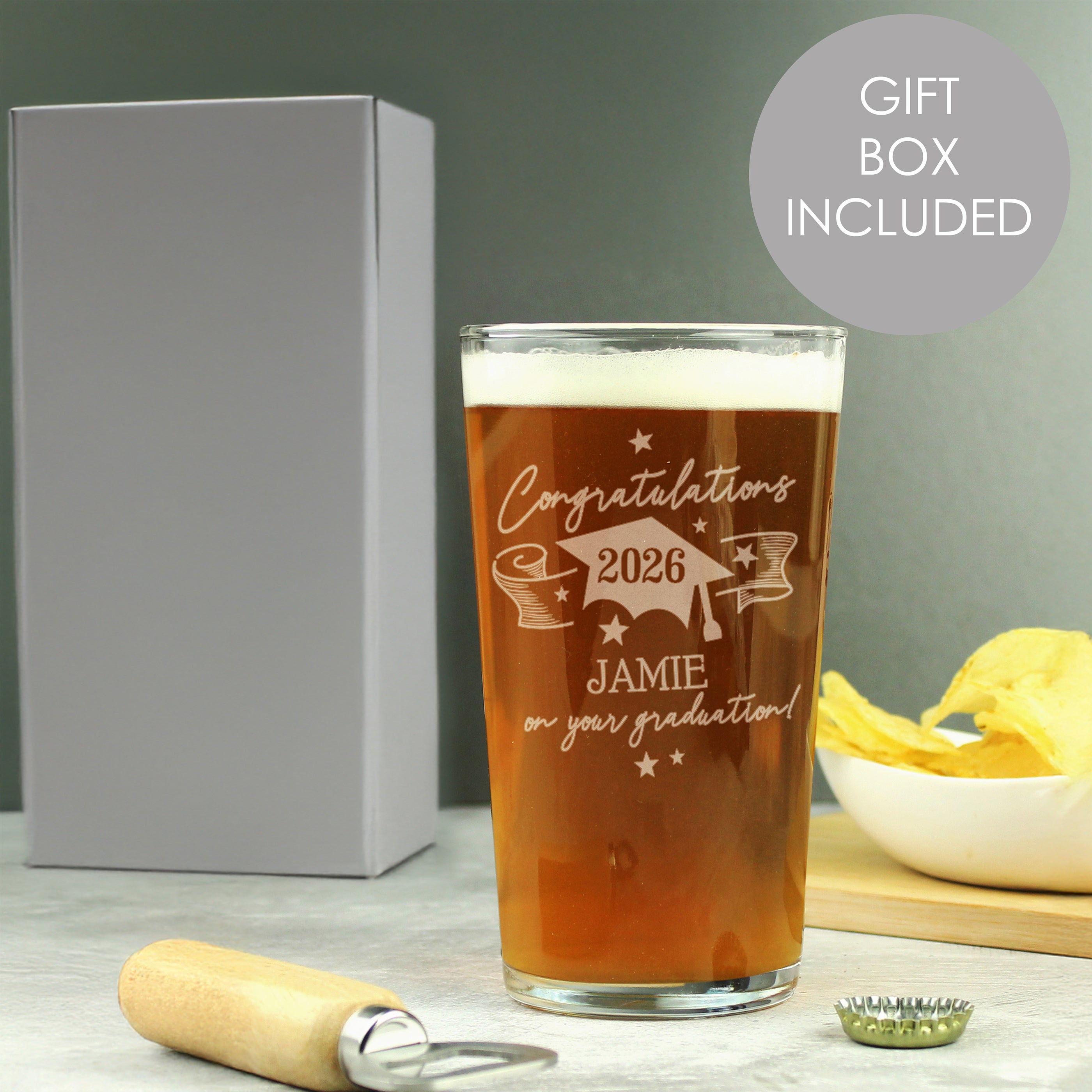 Personalised Graduation Pint Glass Â 