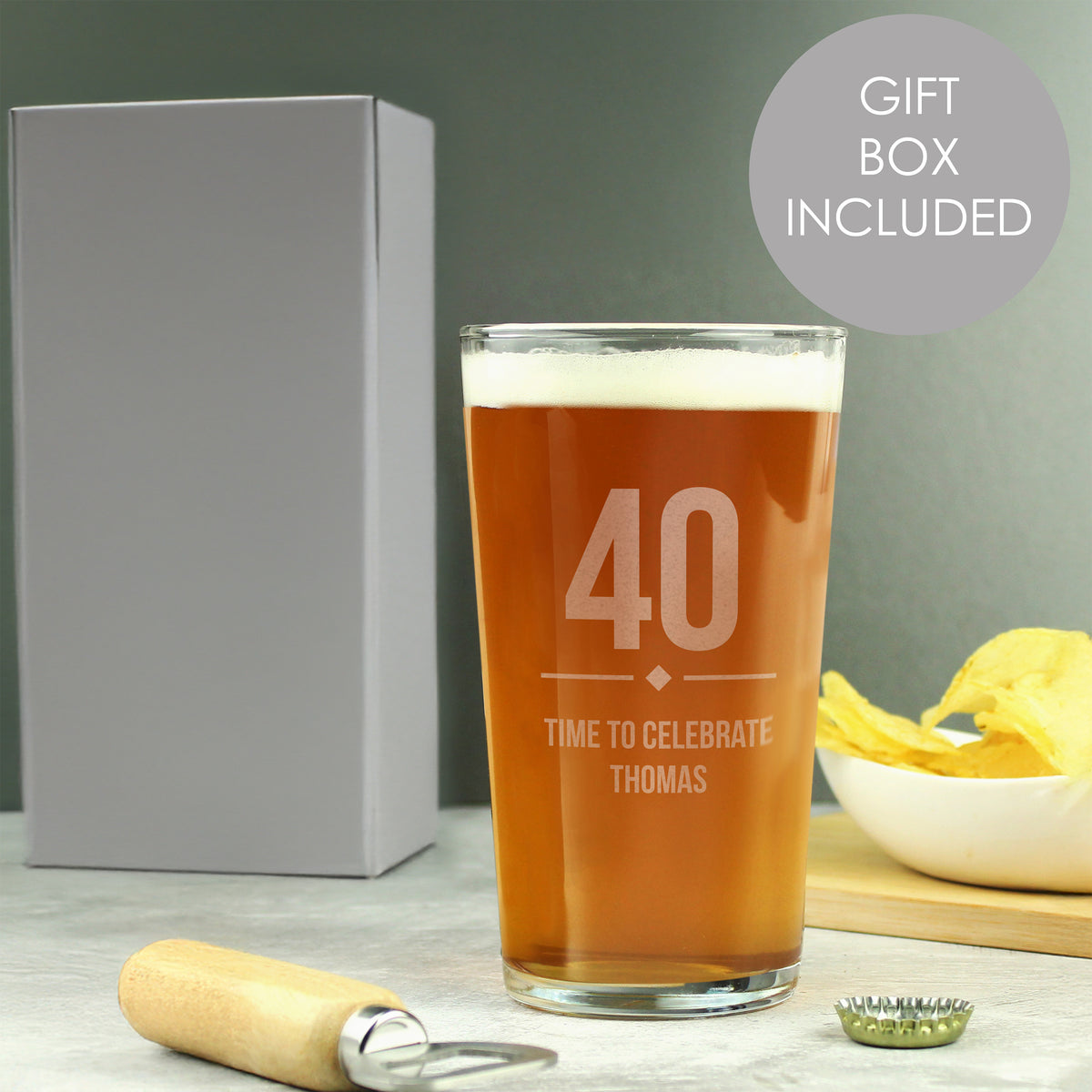 Personalised Big Age Birthday Pint Glass