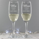 Personalised Mr & Mrs Pair of Flutes