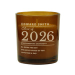 Personalised Graduation Amber Glass Candle