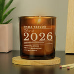 Personalised Graduation Amber Glass Candle