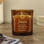 Personalised Celestial Amber Glass Candle